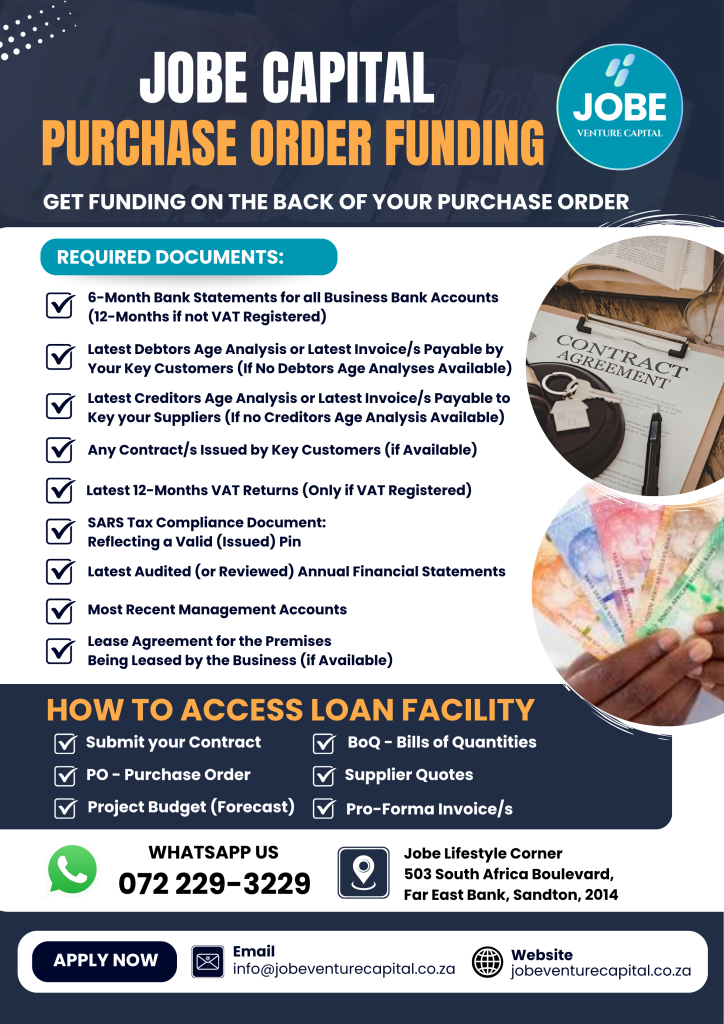 Jobe Capital Purchase Order Funding